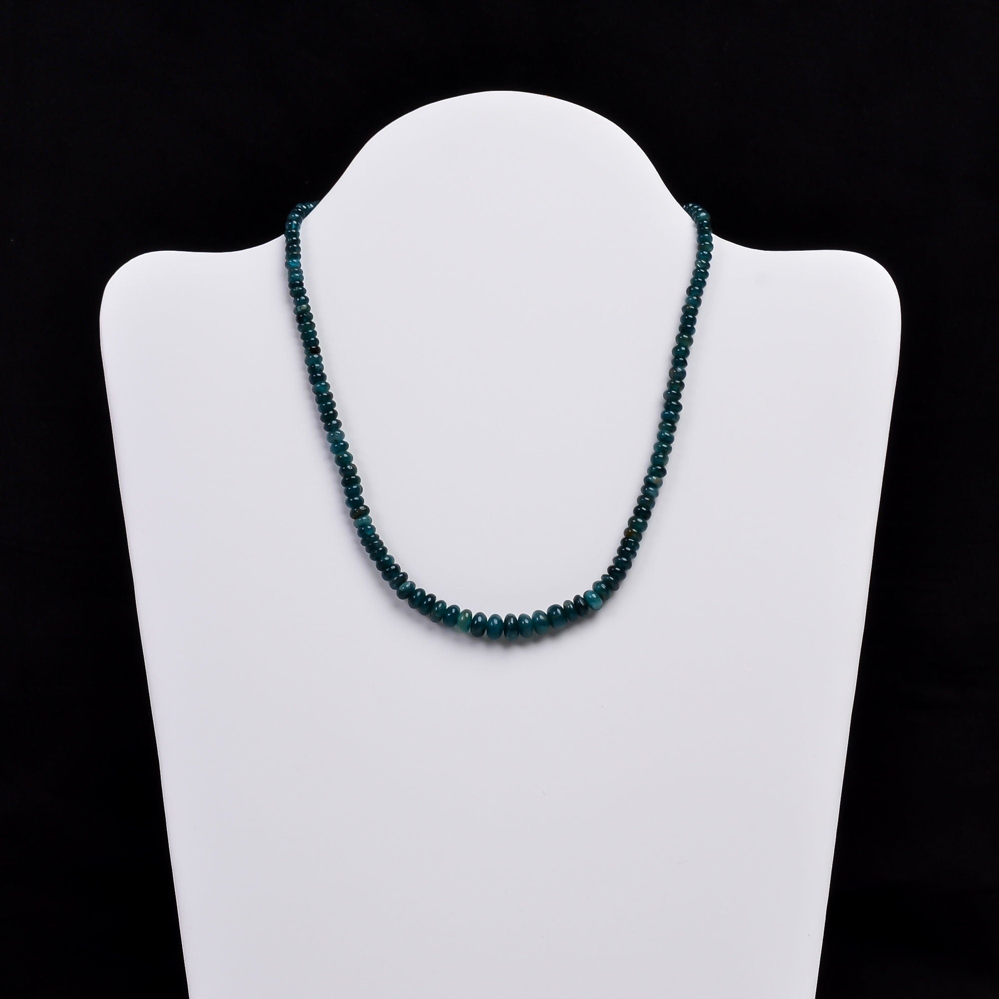 grandidierite natural gemstone rondelle shape smooth beads necklace